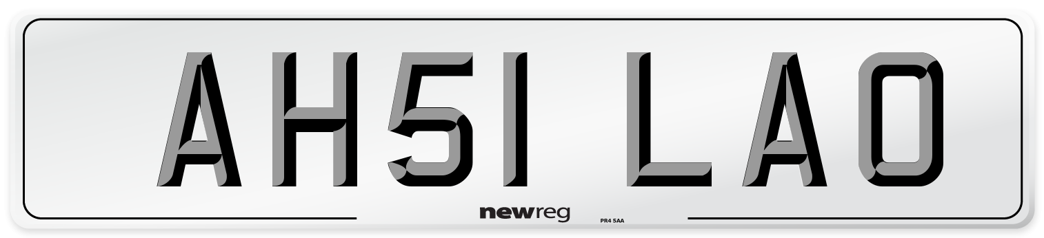 AH51 LAO Number Plate from New Reg